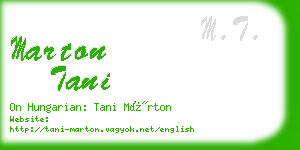 marton tani business card